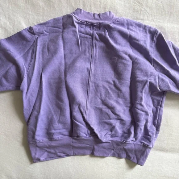 Cotton Citizen Milan Cropped Cotton-jersey Crewneck Sweatshirt In Purple Small - Picture 5 of 6